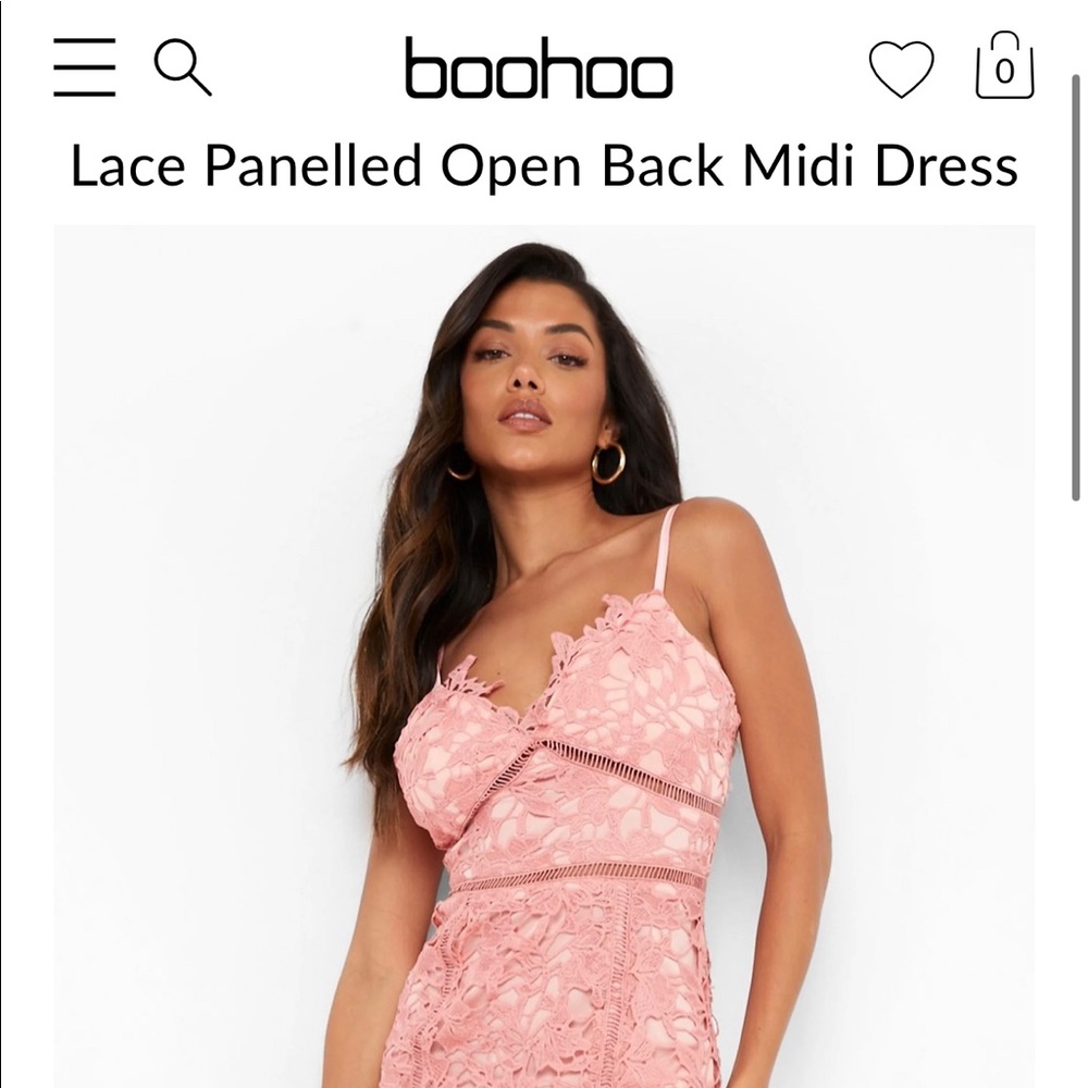 Boohoo Lace Paneled Open back midi dress